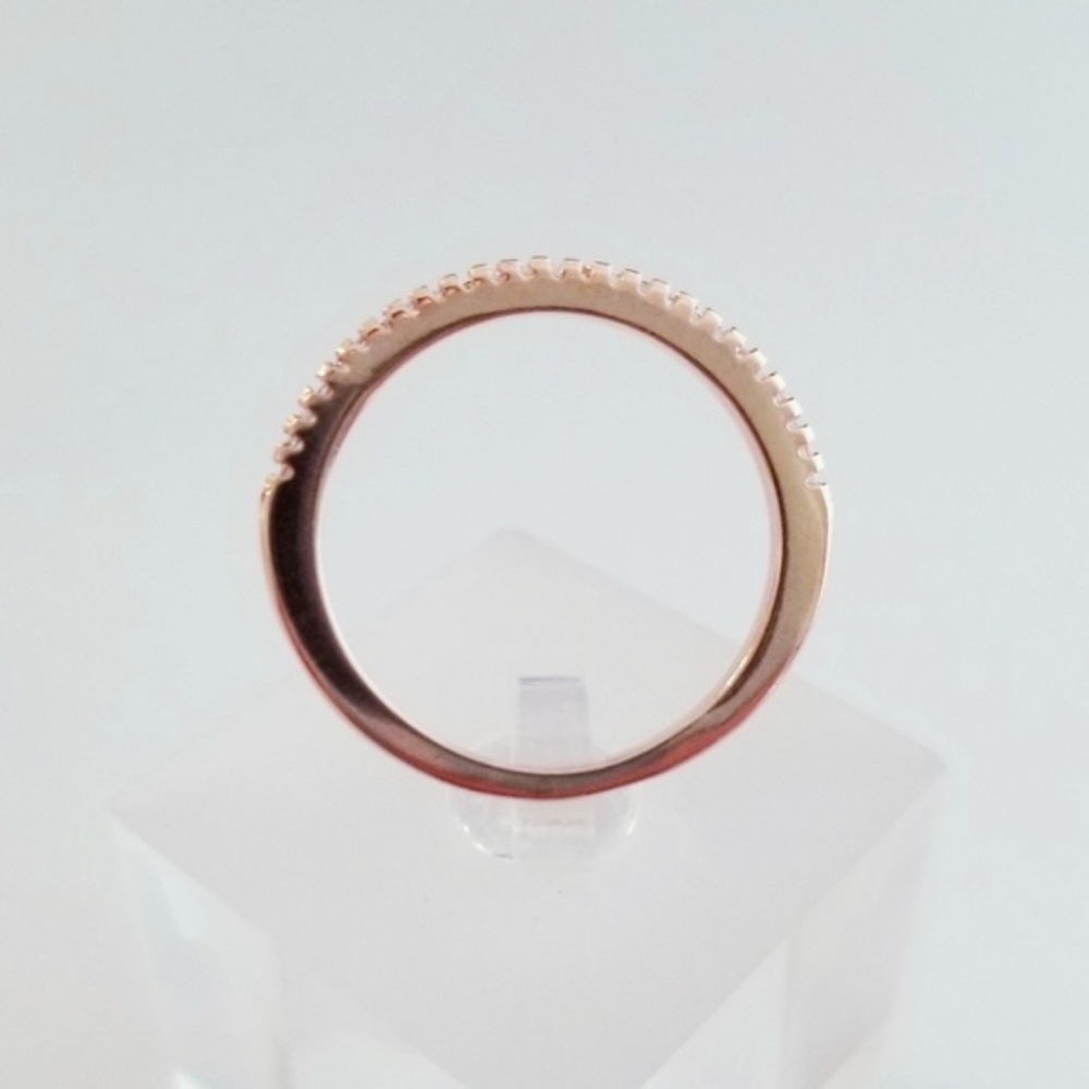 18k Rose Gold Pave Band - Picture 4 of 8